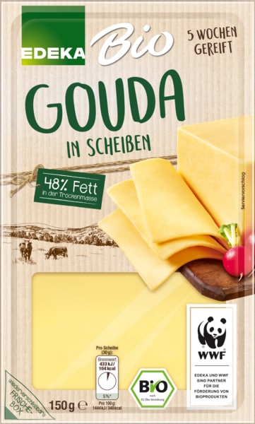 EDEKA Bio Gouda in Scheiben 48% Fett i. Tr.