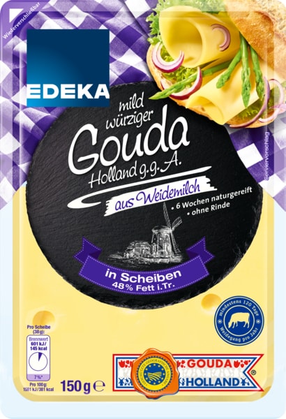 EDEKA Gouda in Scheiben 48% Fett i. Tr.