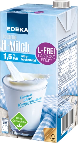 Einkaufsshop Detailansicht Molkereiprodukte Edeka Laktosefreie Fettarme H Milch 1 5 Fett 1l Tetra