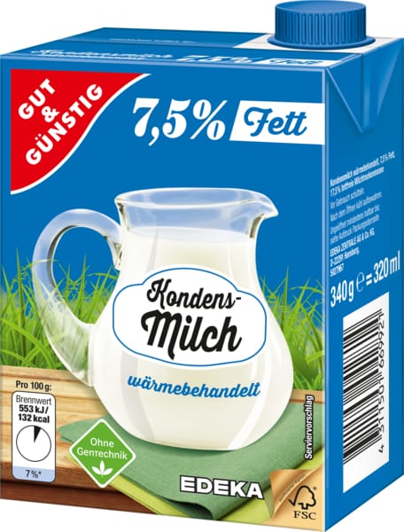 GUT&G_NSTIG Kondensmilch 7,5% Fett