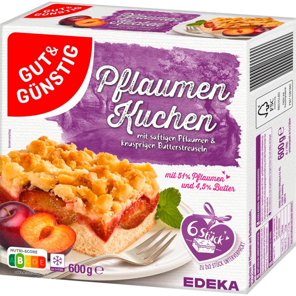 GUT&G_NSTIG Pflaumen-Streuselkuchen 600g