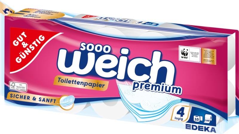 GUT&G_NSTIG Toilettenpapier premium 10er