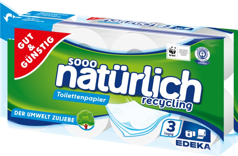 GUT&G_NSTIG Toilettenpapier recycling 8er