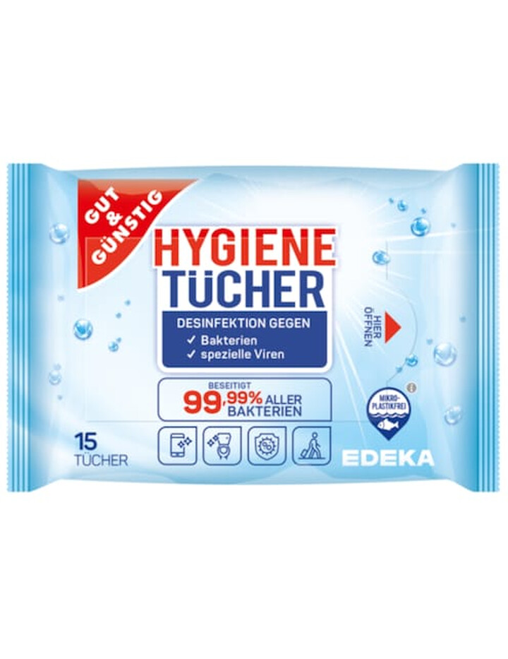 GUT&GÜNSTIG Hygienetücher, desinfizierend 15 Stk.